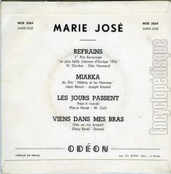 [Pochette de Refrains (MARIE-JOS) - verso]