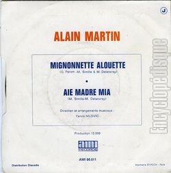 [Pochette de Mignonnette alouette (Alain MARTIN) - verso]