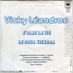 [Pochette de J’aime la vie (Vicky LEANDROS) - verso]