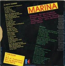 [Pochette de Le petit homme (MARINA) - verso]