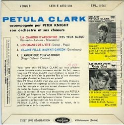 [Pochette de La chanson d’Argentine (Petula CLARK) - verso]