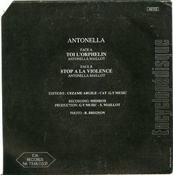 [Pochette de Toi, l’orphelin (ANTONELLA) - verso]