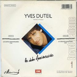 [Pochette de Les dates anniversaires (Yves DUTEIL) - verso]