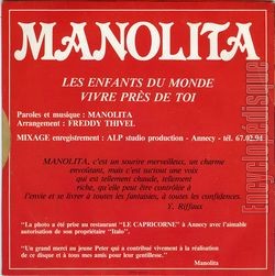 [Pochette de Les enfants du monde (MANOLITA (2)) - verso]