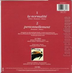 [Pochette de La normalit (Les OBJETS) - verso]