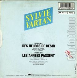 [Pochette de Des heures de dsir (Sylvie VARTAN) - verso]