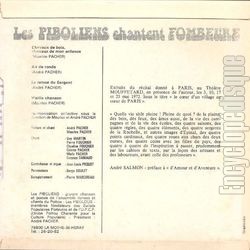 [Pochette de Chante Fombeure (Les PIBOLIENS) - verso]