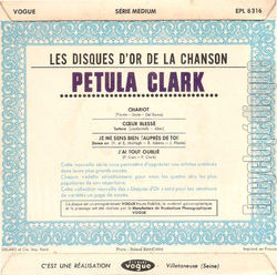 [Pochette de Les Disques d’Or de la Chanson: Chariot (Petula CLARK) - verso]