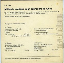 [Pochette de Mthode pratique pour apprendre le russe (DOCUMENT) - verso]