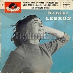 [Pochette de J’aimais trop la danse (Denise LEBRUN)]