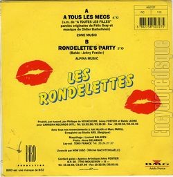 [Pochette de  tous les mecs (Les RONDELETTES) - verso]