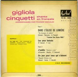 [Pochette de Dans l’glise de lumire (Gigliola CINQUETTI) - verso]