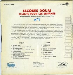 [Pochette de Chante pour les enfants - N 1 (Jacques DOUAI) - verso]