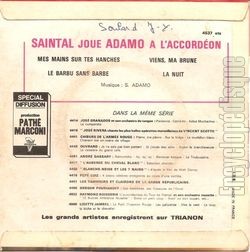 [Pochette de 4 succs d’Adamo (Oscar SAINTAL) - verso]