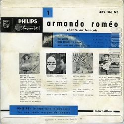 [Pochette de Armando ROMO "Dites, dites vite" (Les FRANCOPHILES) - verso]