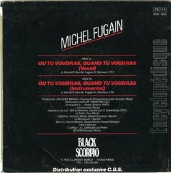 [Pochette de O tu voudras, quand tu voudras (Michel FUGAIN) - verso]