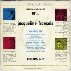 [Pochette de La barrire (Jacqueline FRANOIS) - verso]