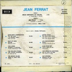 [Pochette de Deux enfants au soleil (Jean FERRAT) - verso]