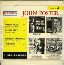 [Pochette de John FOSTER -  Comme on change  (Les FRANCOPHILES) - verso]