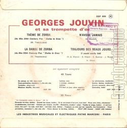 [Pochette de Zorba le Grec (Georges JOUVIN) - verso]