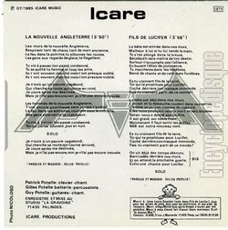 [Pochette de Fils de Lucifer (ICARE) - verso]