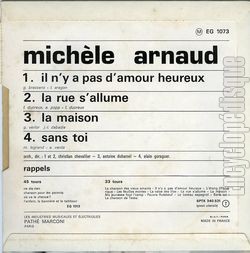 [Pochette de Il n’y a pas d’amour heureux (Michle ARNAUD) - verso]