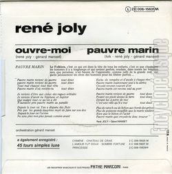 [Pochette de Pauvre marin (Ren JOLY) - verso]