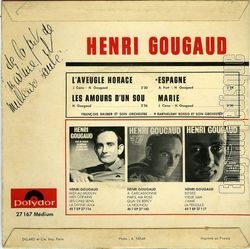 [Pochette de L’aveugle Horace (Henri GOUGAUD) - verso]