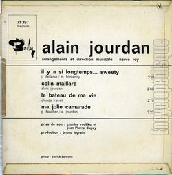 [Pochette de Il y a si longtemps…Sweety (Alain JOURDAN) - verso]