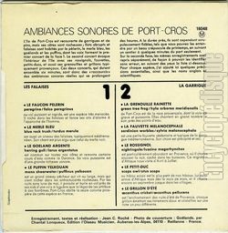 [Pochette de Ambiances sonores de Port-Cros (DOCUMENT) - verso]