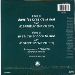 [Pochette de Dans les bras de la nuit (Franois VALRY) - verso]