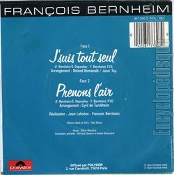 [Pochette de J’suis tout seul (Franois BERNHEIM) - verso]