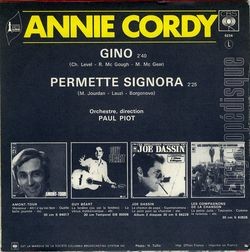 [Pochette de Gino (Annie CORDY) - verso]