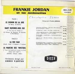 [Pochette de Le chemin de la joie (Frankie JORDAN) - verso]