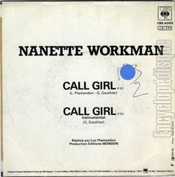 [Pochette de Call girl (Nanette WORKMAN) - verso]