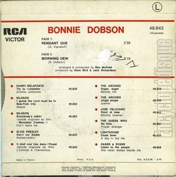 [Pochette de Pendant que (Bonnie DOBSON) - verso]