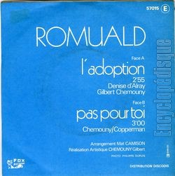 [Pochette de L’adoption (ROMUALD) - verso]