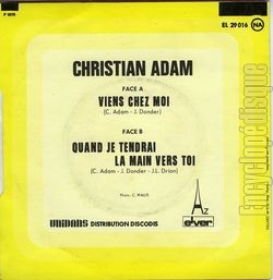 [Pochette de Viens chez moi (Christian ADAM) - verso]