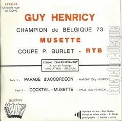 [Pochette de Parade d’accordon (Guy HENRICY) - verso]