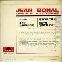 [Pochette de Ma p’tite voiture de sport (Jean BONAL) - verso]