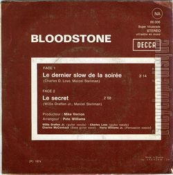 [Pochette de BLOODSTONE -  Le dernier slow de la soire  (Les FRANCOPHILES) - verso]