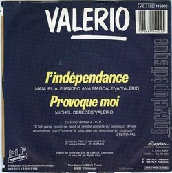 [Pochette de L’indpendance (VALRIO) - verso]