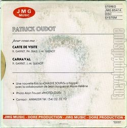 [Pochette de Carte de visite (Patrick OUDOT) - verso]