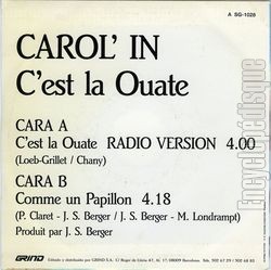 [Pochette de C’est la ouate - Remix - (CAROL’IN) - verso]