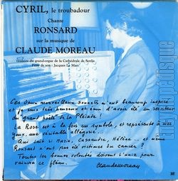 [Pochette de Ligue nationale contre le cancer - Cyril, le troubadour, chante Ronsard (CYRIL LE TROUBADOUR) - verso]