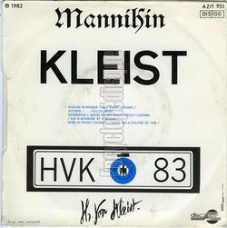 [Pochette de Mains mannequins (KLEIST) - verso]