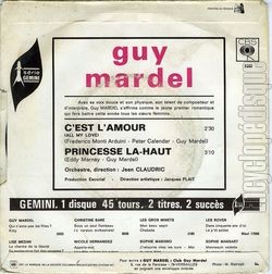 [Pochette de C’est l’amour (Guy MARDEL) - verso]