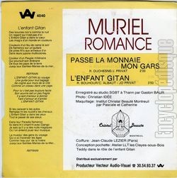 [Pochette de Passe la monnaie, mon gars (Muriel ROMANCE) - verso]