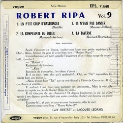 [Pochette de Un p’tit coup d’bastringue (Robert RIPA) - verso]