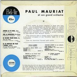 [Pochette de Amour je te dois (Paul MAURIAT) - verso]